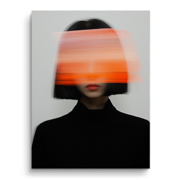 Retrato de rostro al atardecer difuminado - cuadro PVC mate
