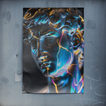 Neonowy Dawid Michała Anioła - plakat