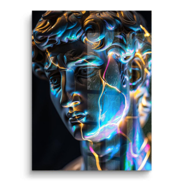 David de Miguel Ángel con neón - cuadro PVC brillante