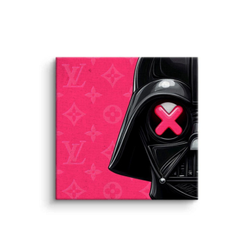Estética pop rosa inspirada en Darth Vader - cuadro en lienzo