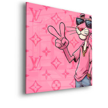 Pink Panther als Designer - Acrylglasbild
