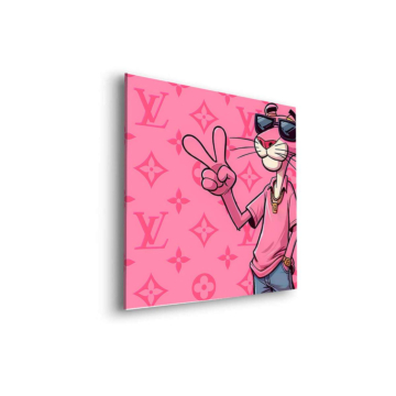 Pink Panther als Designer - Dibond-Bild matt
