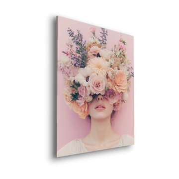 Pastellfarbener floraler Schleier - Dibond-Bild matt