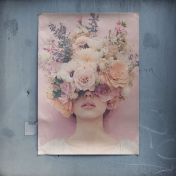 Voile floral pastel - poster