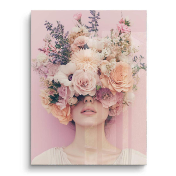Pastellfarbener floraler Schleier - PVC-Bild glänzend
