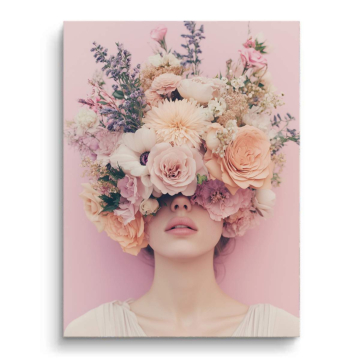 Pastellfarbener floraler Schleier - PVC-Bild matt