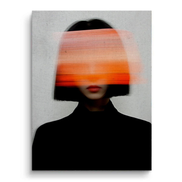 Portrait de visage flou au coucher de soleil - tableau sur toile