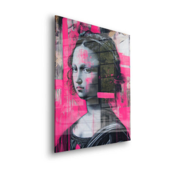 Mona Lisa Inspired Pink Muse Acrylic Glass Art