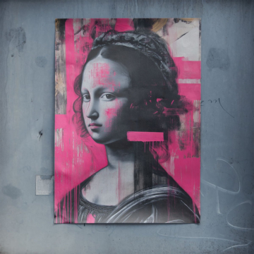 Rose muse inspiré de Mona Lisa - poster