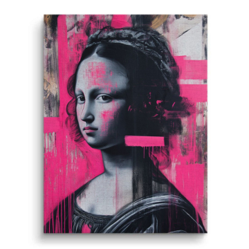 Mona Lisa Inspired Pink Muse Canvas Art