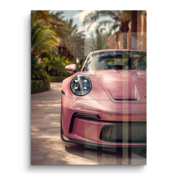 Pink Porsche Street PVC Gloss Art