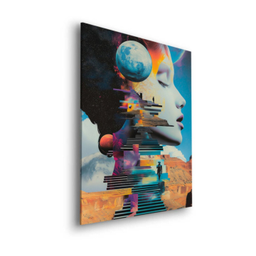 Surrealista Planet perfil - cuadro Dibond mate