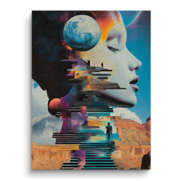 Surreal Planet Profile Canvas Art