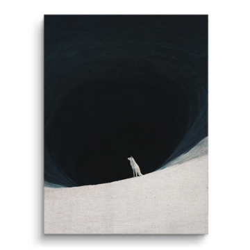 Minimal Black Hole Wanderer Canvas Art