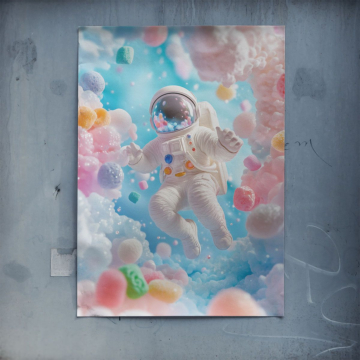 Astronaute candy nuages - poster