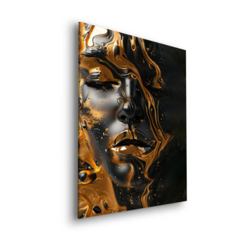 Rostro femenino de oro líquido - cuadro Dibond mate