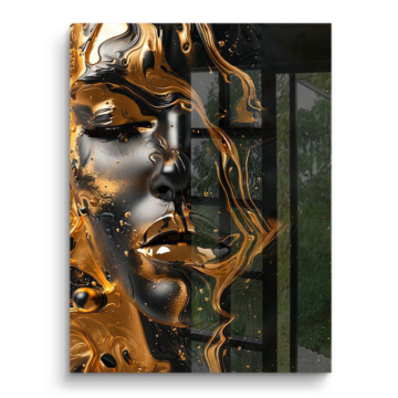 Liquid Gold Woman Face PVC Gloss Art