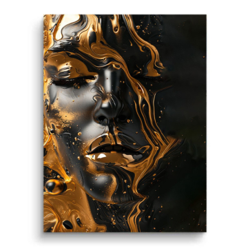 Rostro femenino de oro líquido - cuadro PVC mate