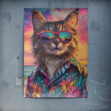 Tropical Sunglasses Cat Poster Art