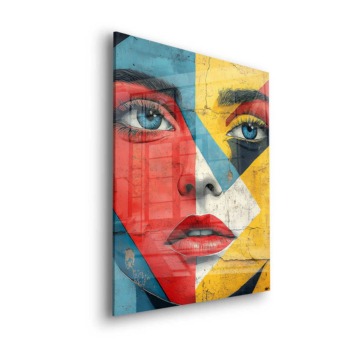 Belleza con bloques de color - cuadro en vidrio acrílico