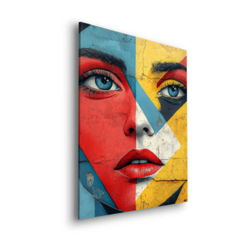 Beauté en blocs de couleur - tableau Dibond mat