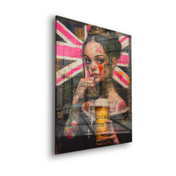 Local pub rebelle reine - tableau en verre acrylique