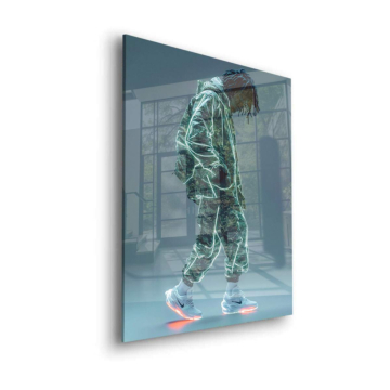 Figura urbana luminosa - cuadro en vidrio acrílico