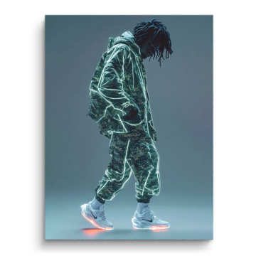 Silhouette streetwear lumineuse - tableau PVC mat