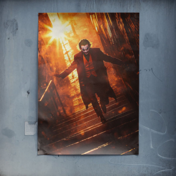 Escalera de incendios inspirada en Joker - póster