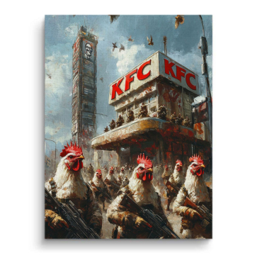 KFC Inspired Rebel Roosters Canvas Art