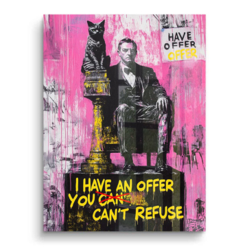 Katzenangebot inspiriert von Godfather - PVC-Bild glänzend