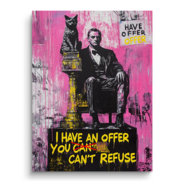 Katzenangebot inspiriert von Godfather - Leinwandbild
