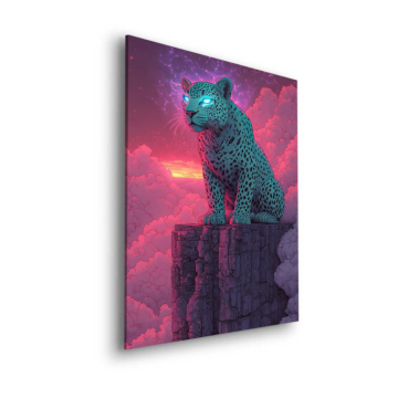 Atardecer cósmico leopardo - cuadro Dibond mate