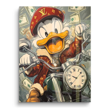Luxus-Biker inspiriert von Donald Duck - PVC-Bild glänzend