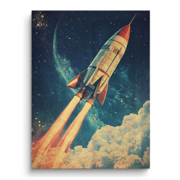 Retro-Raketenstart - Acrylglasbild
