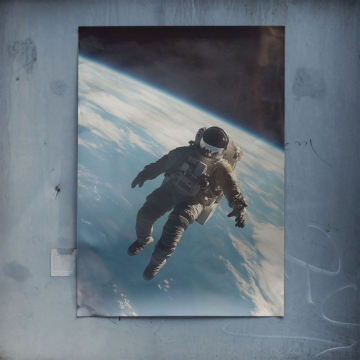 Astronaute terre orbit - poster