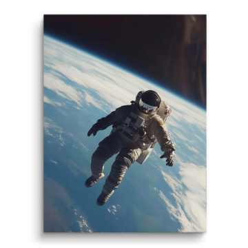 Astronaute terre orbit - tableau PVC mat