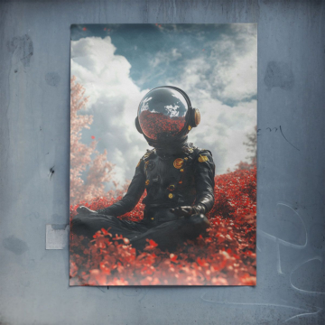 Astronaute automnal champ - poster