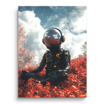 Astronaute automnal champ - tableau PVC mat