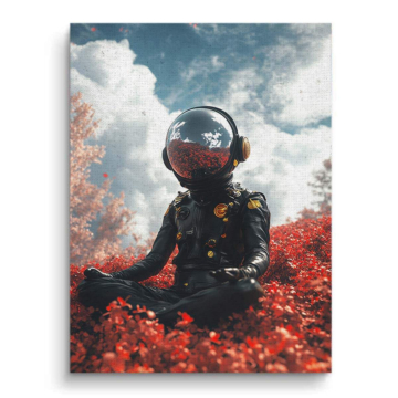 Astronauta otoñal campo - cuadro en lienzo