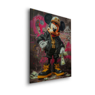 Uliczny motyw inspirowany Myszką Mickey - obraz na dibondzie matowym