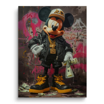 Straßenszene inspiriert von Mickey Mouse - PVC-Bild matt