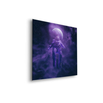 Astronaute flottant en paysage onirique - tableau Dibond mat