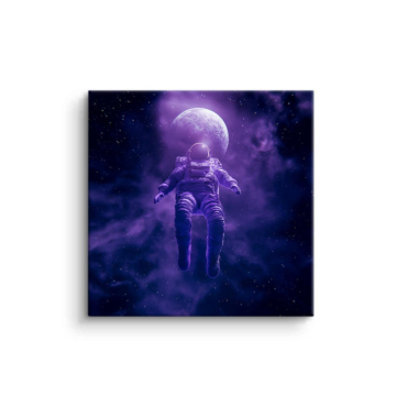 Astronaute flottant en paysage onirique - tableau PVC mat