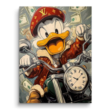Donald Duck Inspired Luxury Biker Canvas Art
