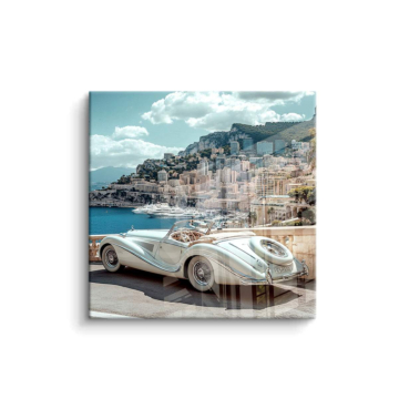 Classic White Porsche Coast PVC Gloss Art