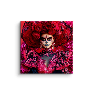 Floraler Schädel zum Día de los Muertos - PVC-Bild matt