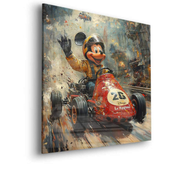 Course inspiré de Mickey Mouse - tableau en verre acrylique