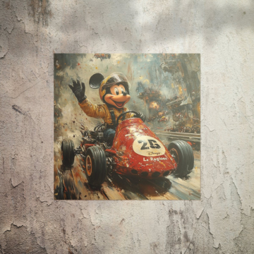 Wyścigowy inspirowany Myszką Mickey - plakat