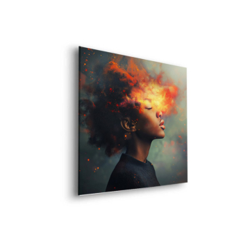 Retrato ardiente afro - cuadro Dibond mate